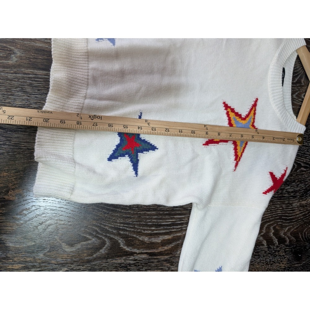 Rails Perci Multi Stars Cotton Cashmere Crewneck Sweater White XS 892-336-4712 - Picture 10 of 11